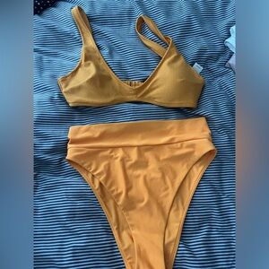 Aerie ribbed top and high waisted bottoms